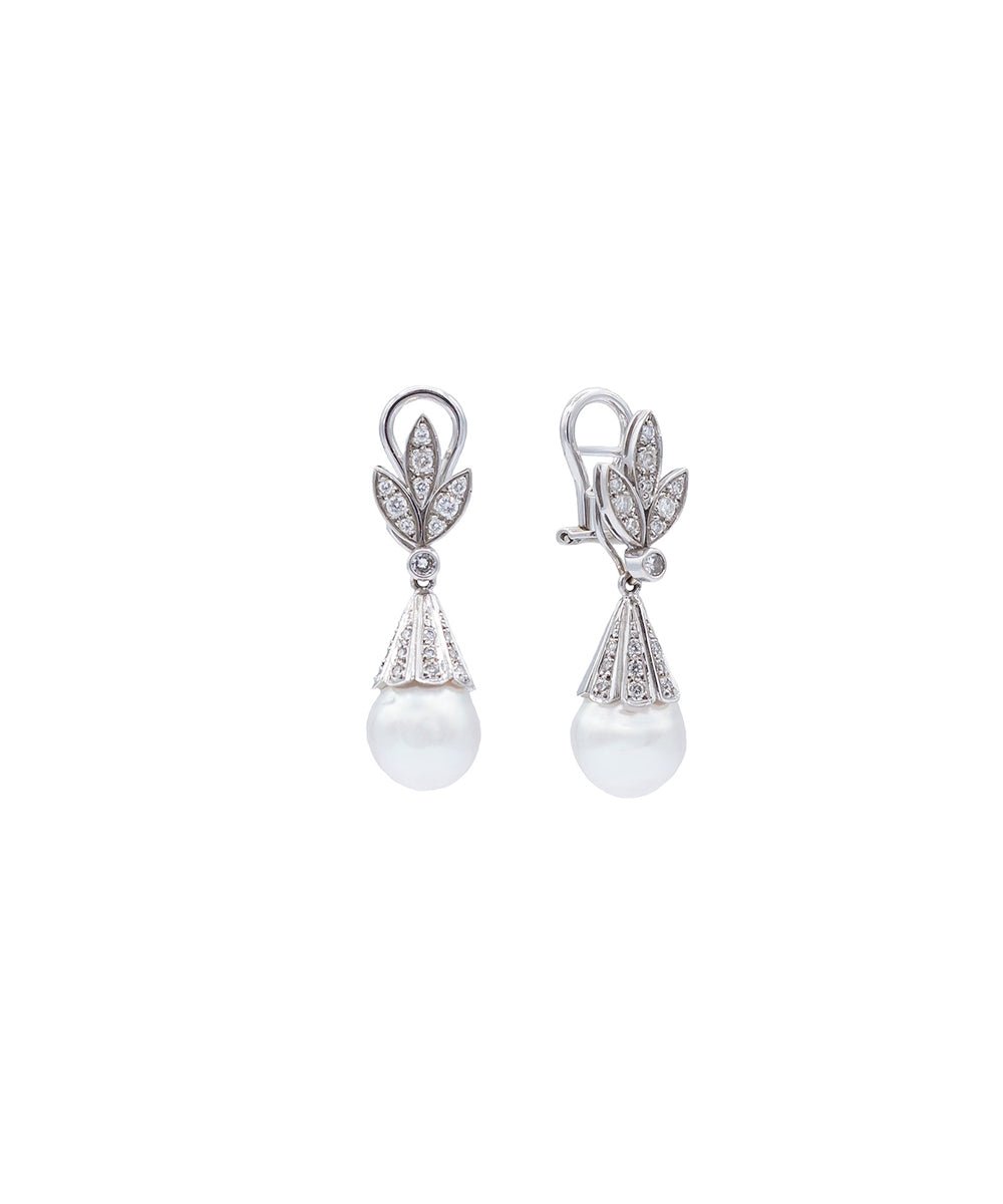 Pendientes desmontables con perla australiana y diamantes - Riviere Joyeros