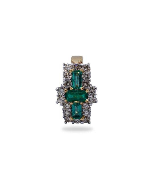 Sortija de esmeraldas con orla de diamantes - Riviere Joyeros