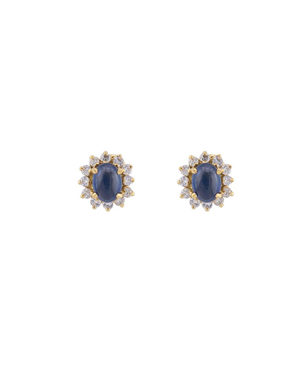 Pendientes vintage de zafiro y diamantes - Riviere Joyeros