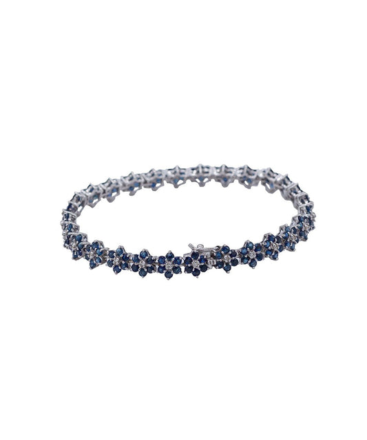 Pulsera riviere de zafiros y diamantes - Riviere Joyeros