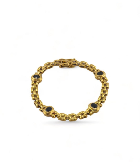 Pulsera vintage tipo panther con zafiros - Riviere Joyeros