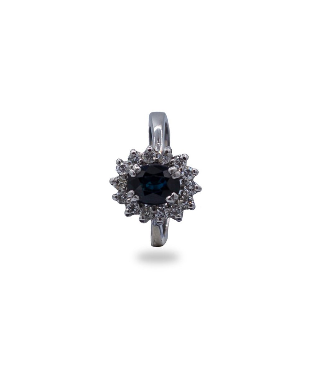 Roseta vintage de zafiro y diamantes - Riviere Joyeros